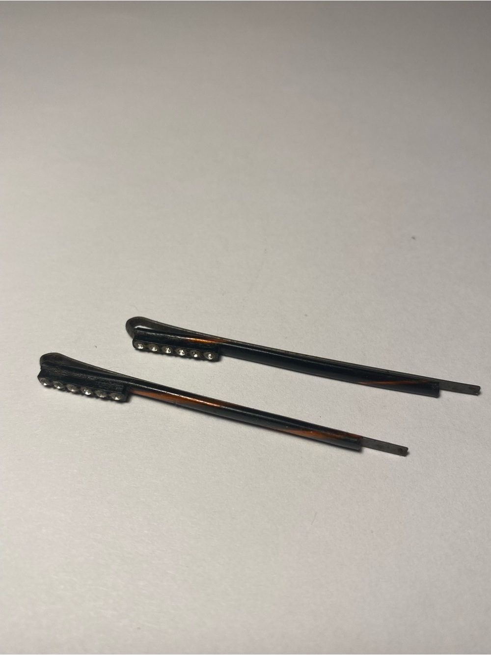 Rhinestone Accent Brown Hair Pins - Set of 2